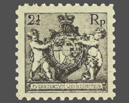 Wappen mit Putten / Zähnung L 9œ