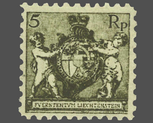 Wappen mit Putten / Zähnung L 9œ