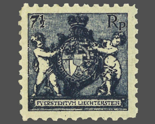 Wappen mit Putten / Zähnung L 9œ