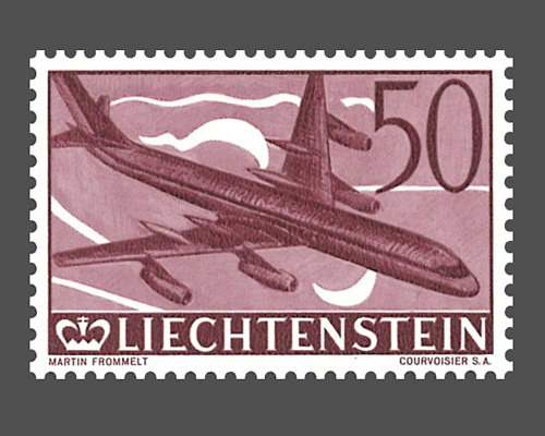 30 Years Flugpostmarken in Liechtenstein