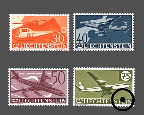 30 Years Flugpostmarken in Liechtenstein