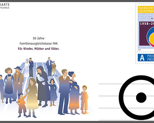Postkarte: 50 Jahre Familien- und Ausgle