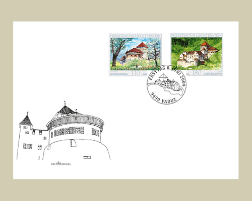 Schloss Vaduz in den vier Jahreszeiten -