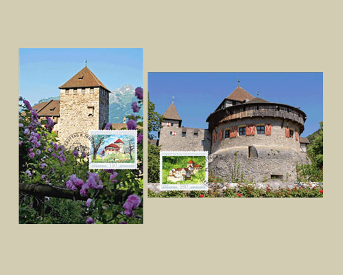 Schloss Vaduz in den vier Jahreszeiten -