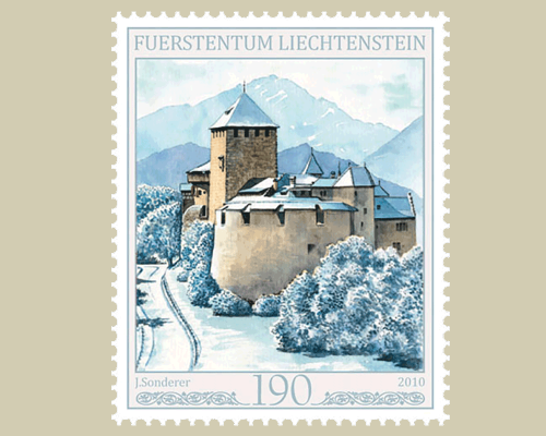 Schloss Vaduz in den vier Jahreszeiten -
