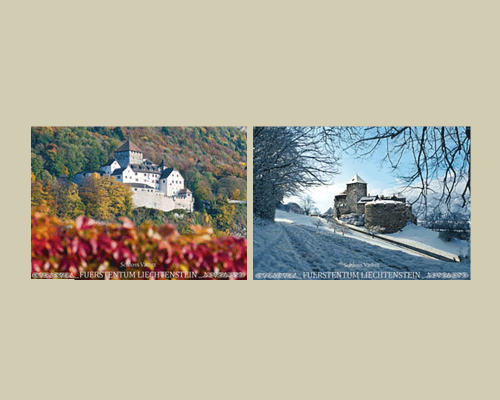 Bildpostkarte: Schloss Vaduz in den vier