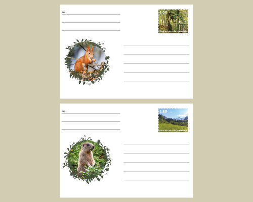 Postal stationery: Wild Animals in Liec.