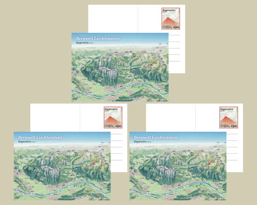 Carte postale: Les montagnes du Liechten