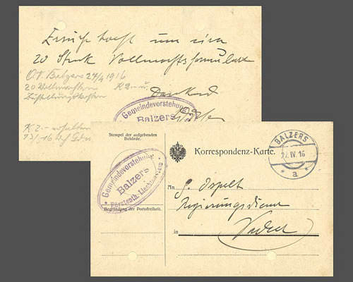 Portofreie Korrespondenzkarte LBK Nr. D