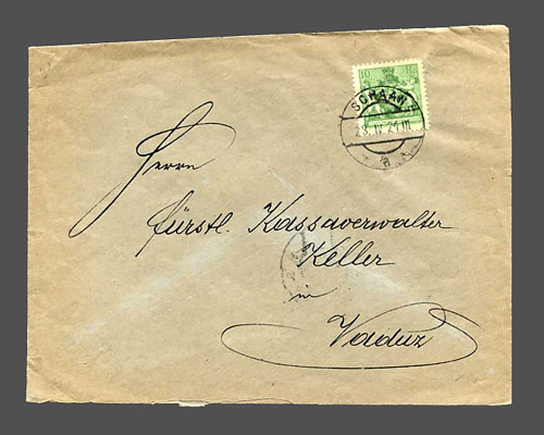 10 Rp. Zähnung 11 1/2 auf Brief, Stempel