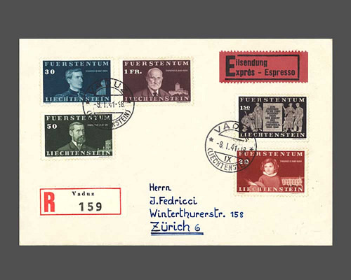 Mi.Nr. 186-190, 100. Geburtstag Fürst Jo