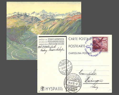 Liechtenstein Zeppelinpost LBK Nr. 3 a,