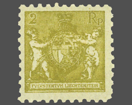 Wappen mit Putten / Zähnung L 9œ