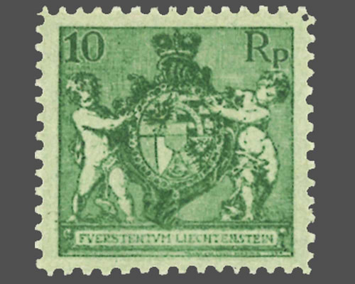 Wappen mit Putten / Zähnung L 9œ