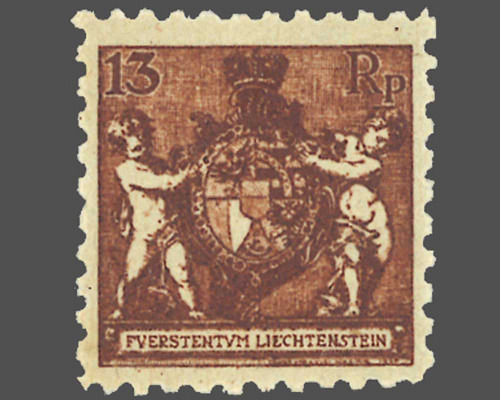 Wappen mit Putten / Zähnung L 9œ