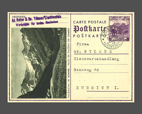 Postcard: Mountain pasture on Bettlerjoc