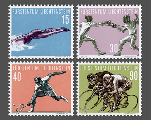 Sport: Schwimmen, Fechten, Tennis, Radfa