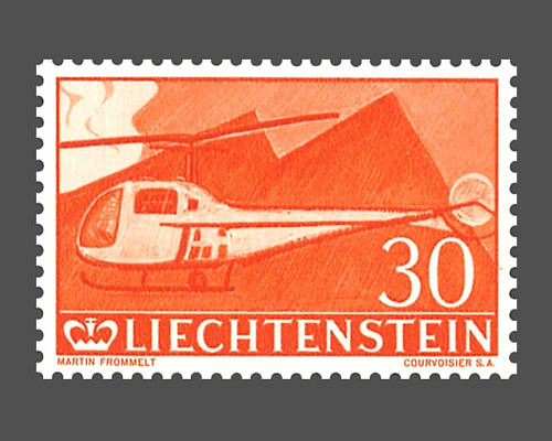 30 Years Flugpostmarken in Liechtenstein