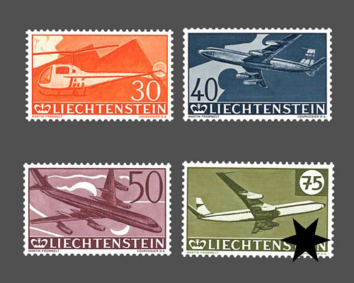 30 Years Flugpostmarken in Liechtenstein