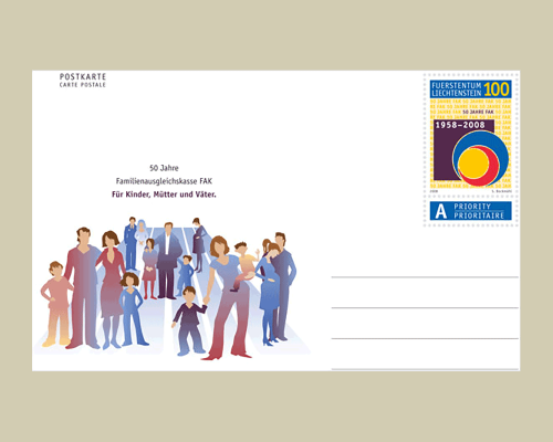 Postkarte: 50 Jahre Familien- und Ausgle