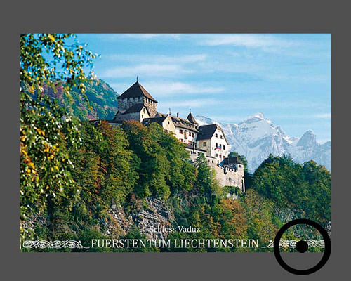 Bildpostkarte: Schloss Vaduz in den vier