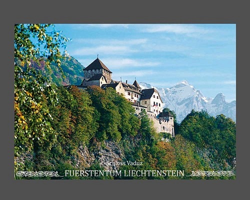 Bildpostkarte: Schloss Vaduz in den vier