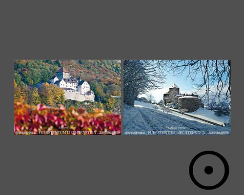 Bildpostkarte: Schloss Vaduz in den vier