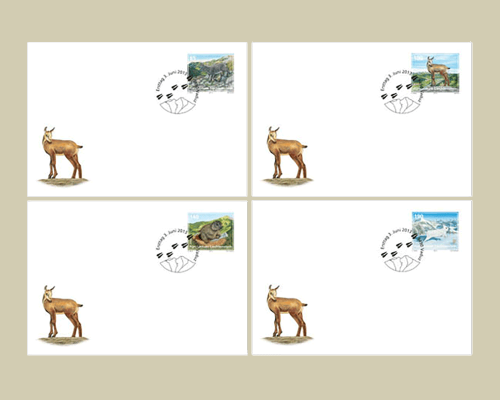 Jeunes animaux des Alpes - Timbres sur e