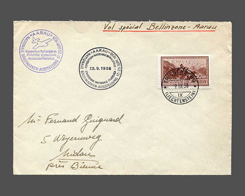 CHF 0.50 Freimarke 1934, Stempel Triesen