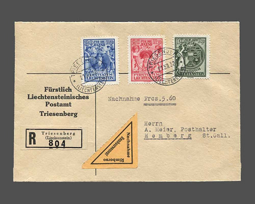 30 Rp. 20 Rp. 10 Rp. auf R-NN-Brief, Ste