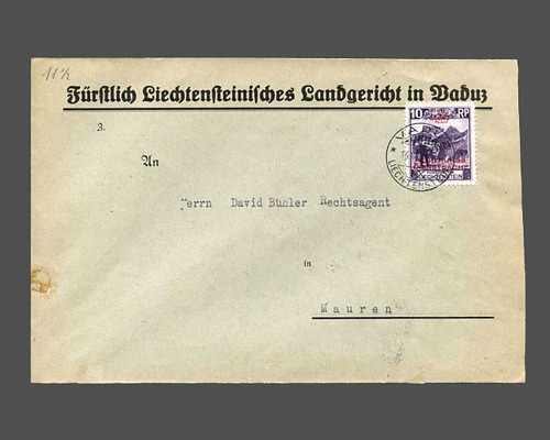 10 Rp. Zähnung 10 1/2 auf Landgerichts-B