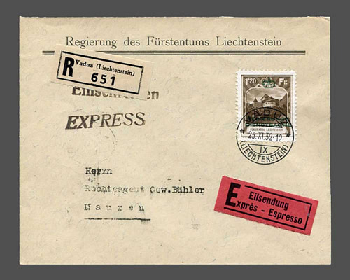 1.20 Fr. Zähnung 10 1/2 auf R-E-Regierun