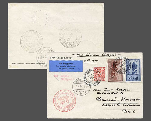 7. Juli 1934, Brief mit Mi. 70 + 135 + 1