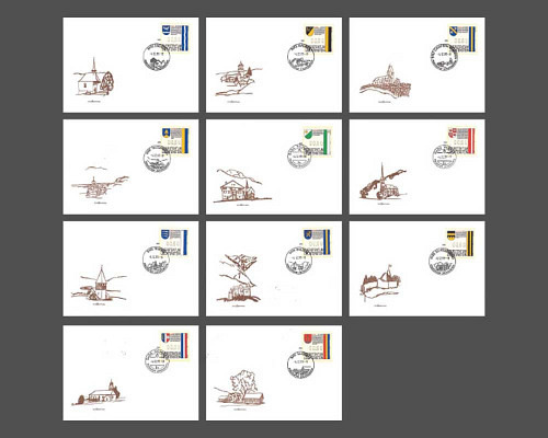 Automatenmarken mit 11 Gemeindewappen